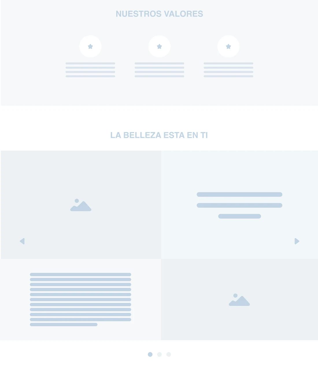 Wireframe: values and beauty is in you