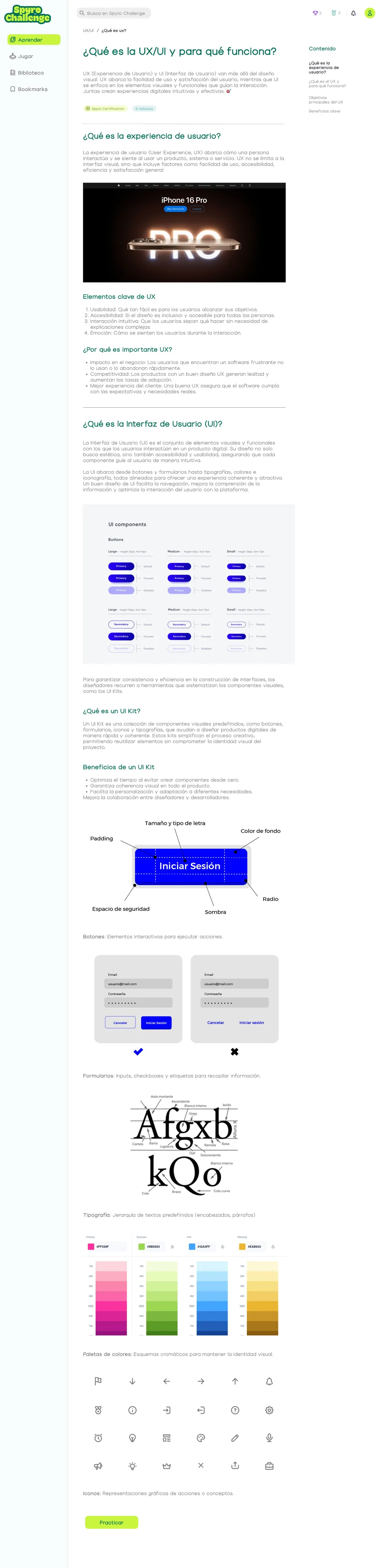 Learn page